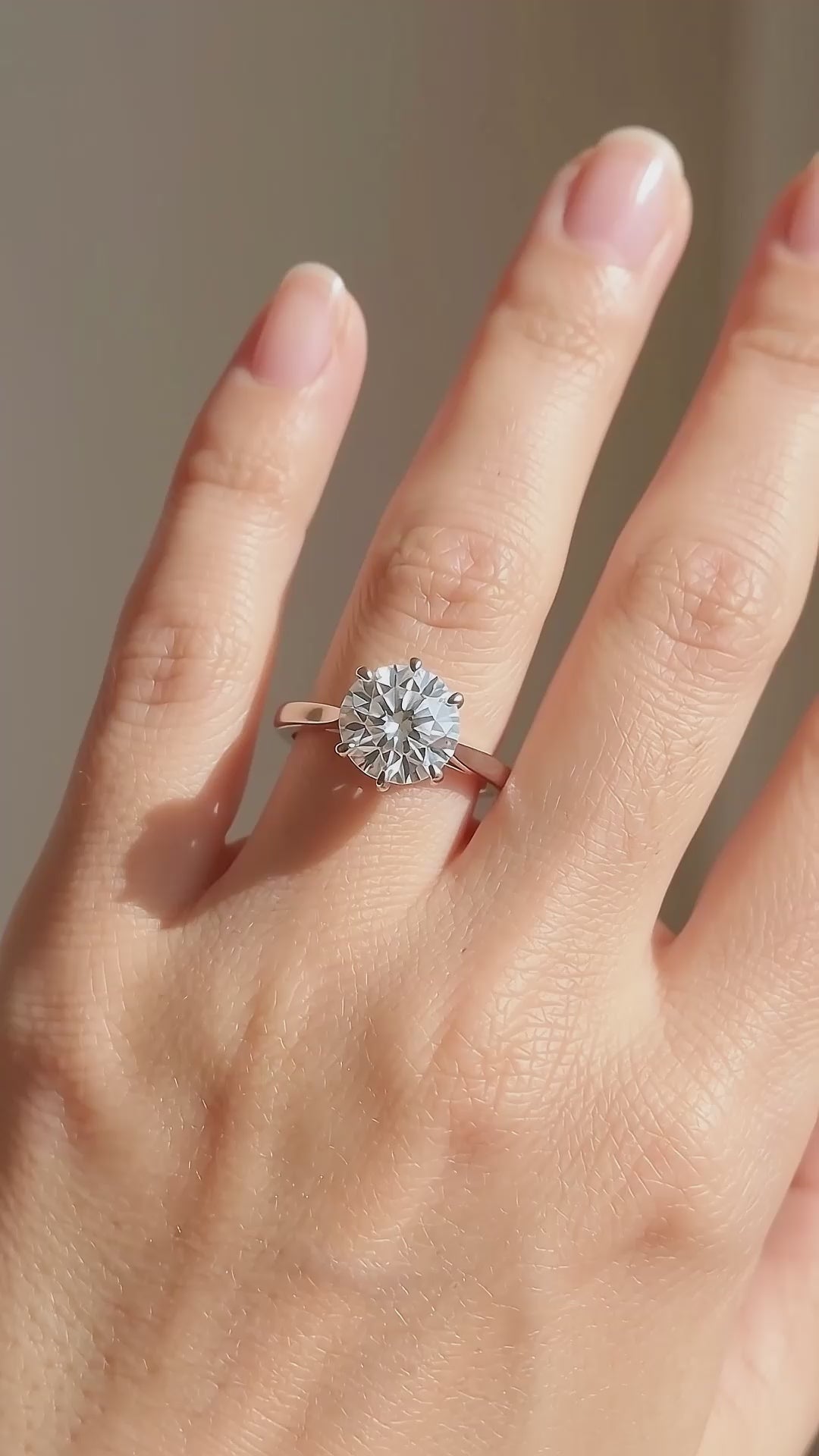Classic Moissanite Solitaire Ring | 925 Sterling Silver | PRM7144