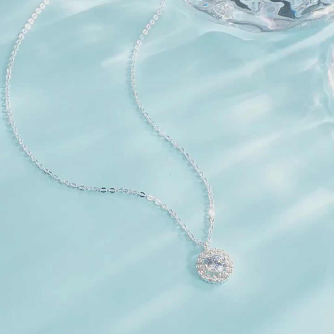 Floral Halo Pendant Necklace | PRM2035