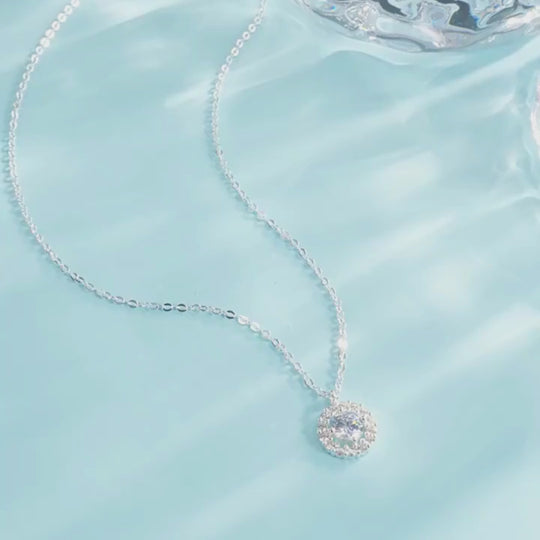 Floral Halo Pendant Necklace | PRM2035
