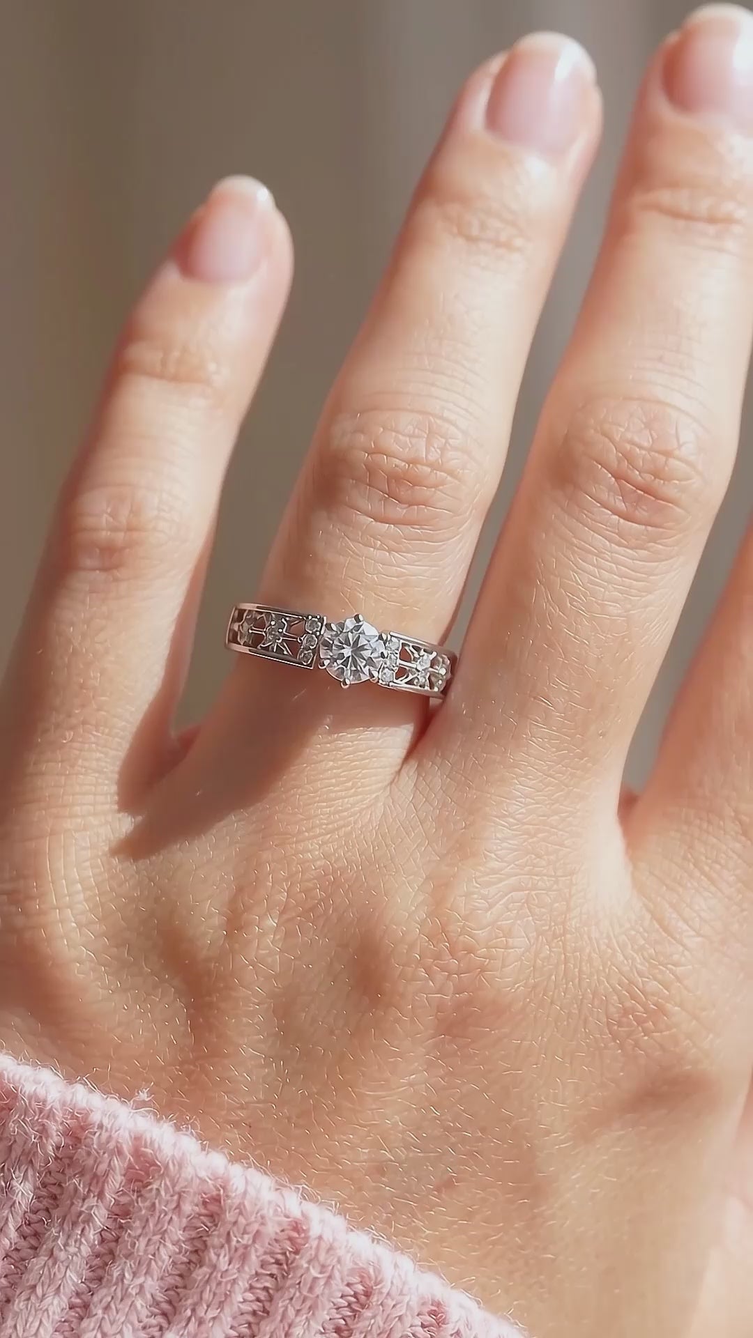 Celestial Star Moon Open Band Ring | 925 Sterling Silver | PRM7138