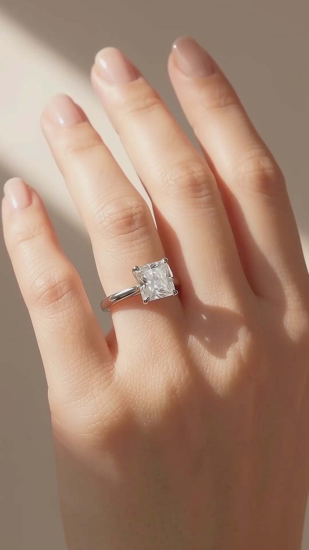 Princess Cut Solitaire Ring | Moissanite | 925 Sterling Silver | Prm7168
