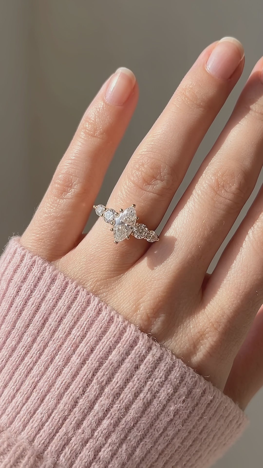 Five-Stone Marquise Moissanite Ring | 925 Sterling Silver | PRM7224
