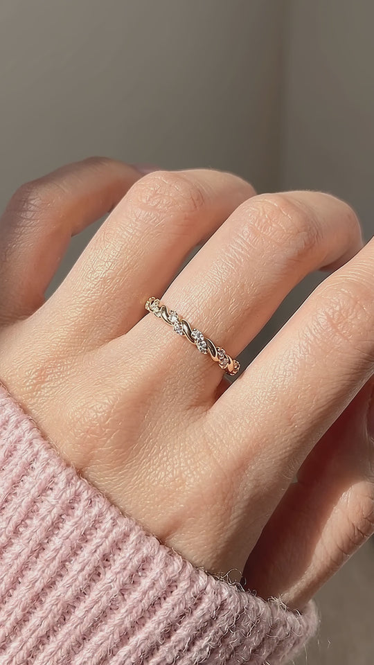 Twisted Moissanite Rope Band Ring | 925 Sterling Silver | PRM5048