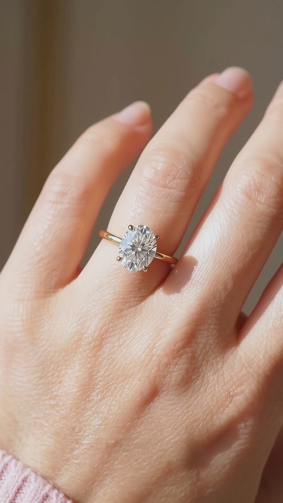 Oval Solitaire Moissanite Ring | 925 Sterling Silver | PRM7123