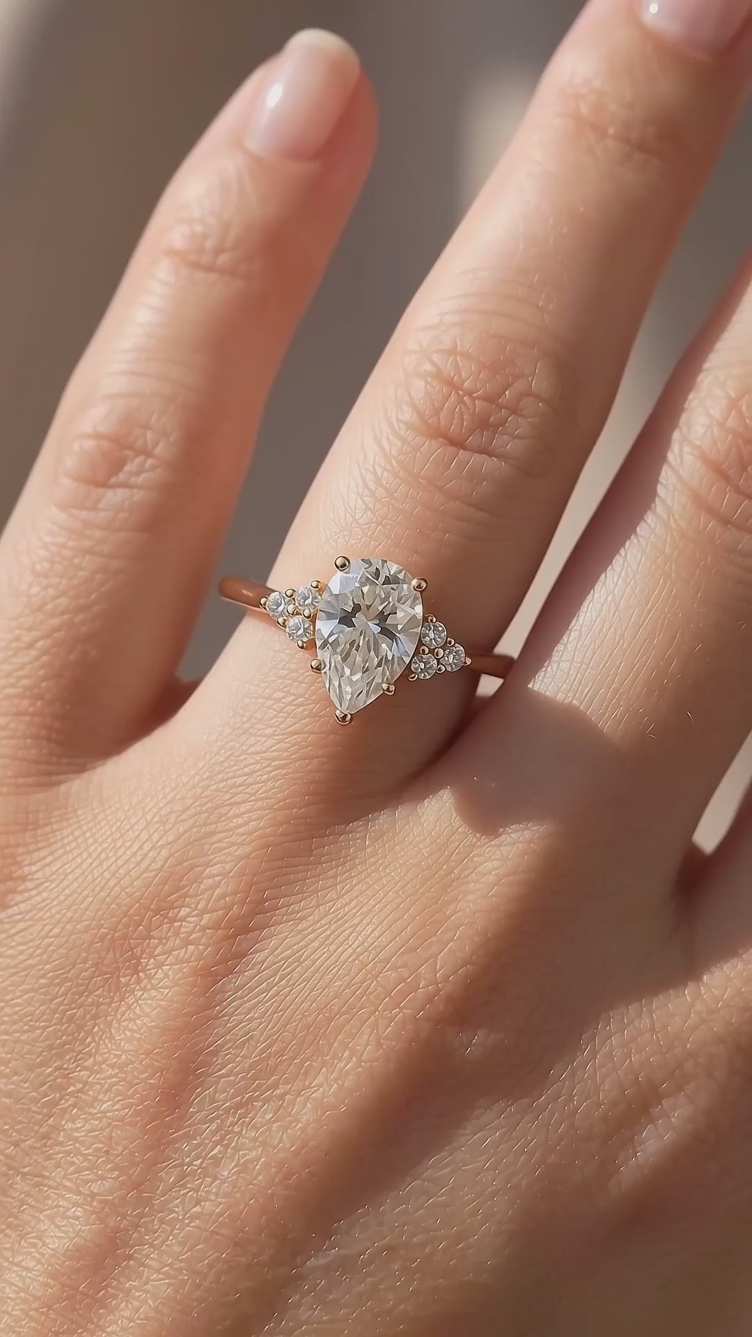 Pear Cut Sunburst Halo Ring | 1.50ct | Moissanite | 925 Sterling Silver | Prm7155