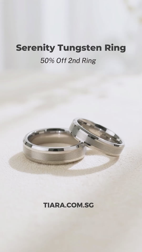 Serenity | Tungsten Couple Rings | Silver Wedding Bands