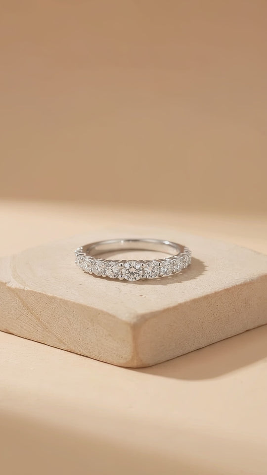 Stacked Stone Moissanite Ring | 925 Sterling Silver | Prm5010