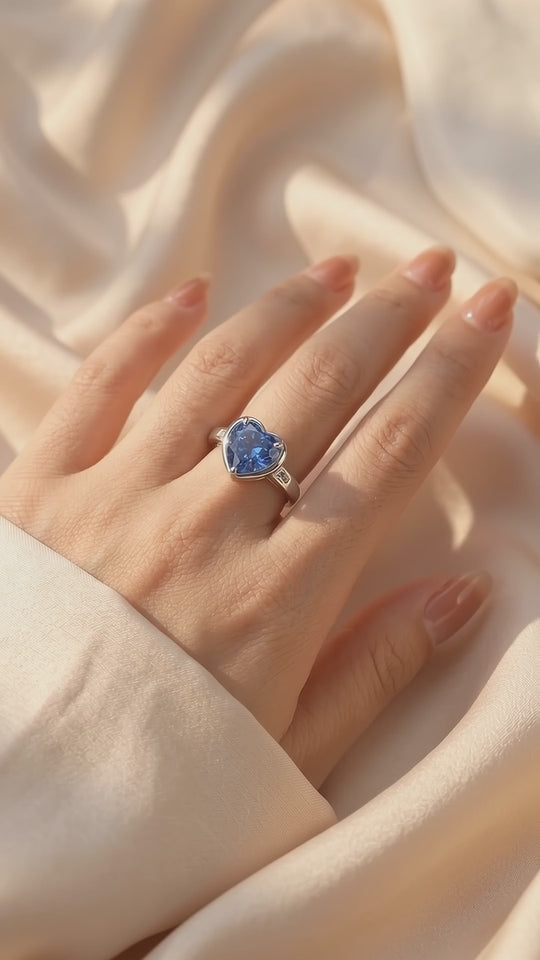 Sapphire-Blue Heart Solitaire | Women&