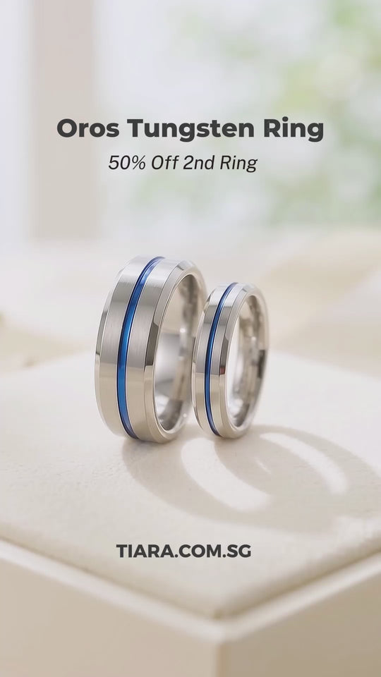 Oros | Tungsten Couple Rings | Silver Wedding Bands