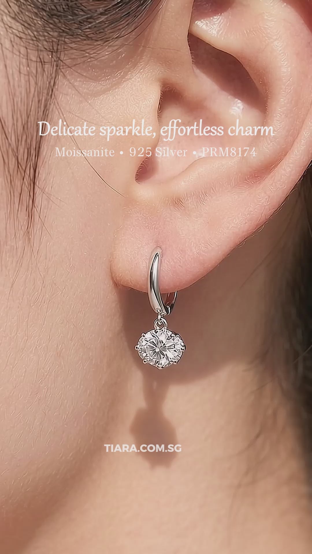 Oval Solitaire Drop Moissanite Earrings | 925 Sterling Silver | PRM8174