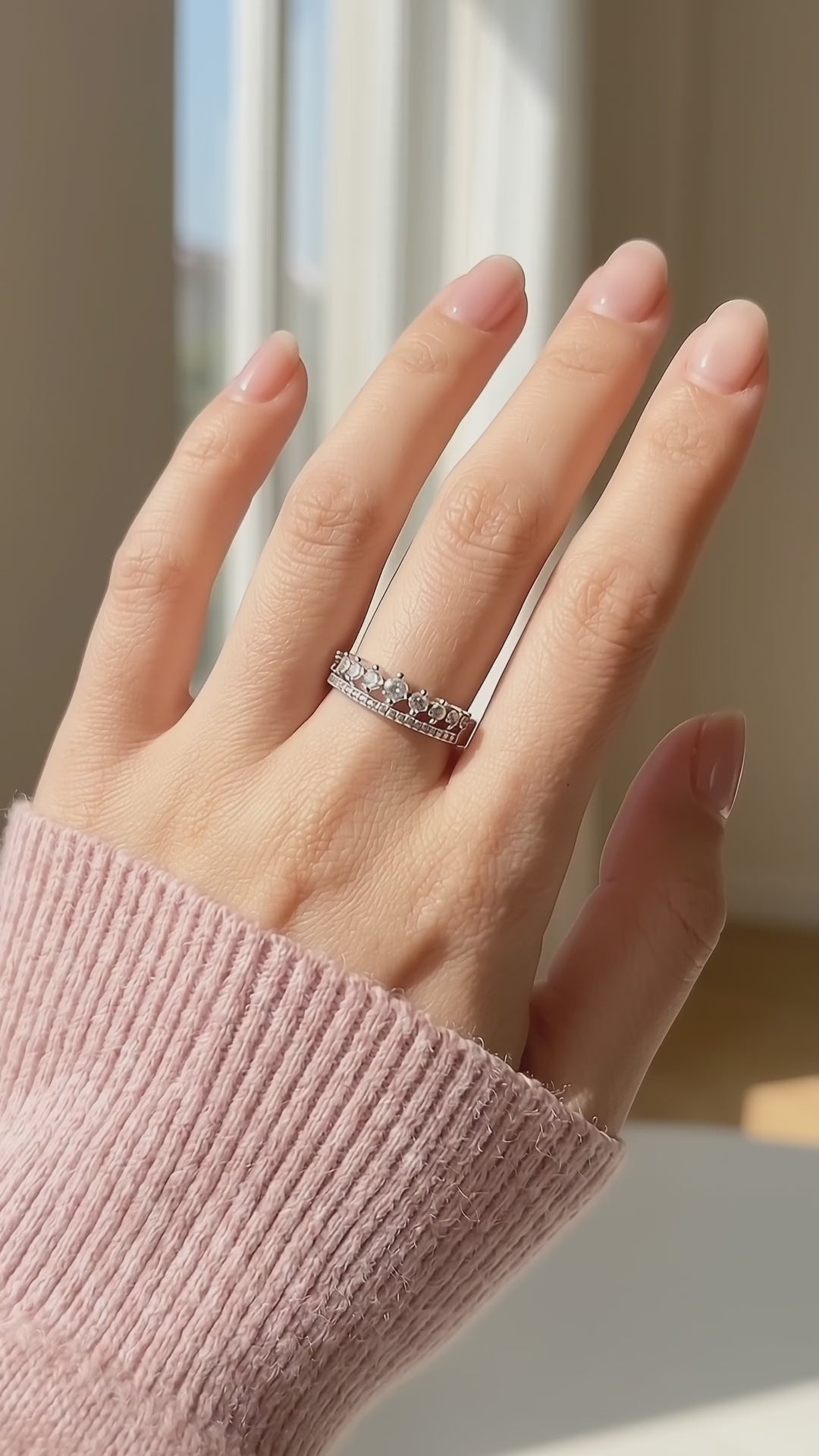 Tiara Crown Pavé Stacking Band | Women&