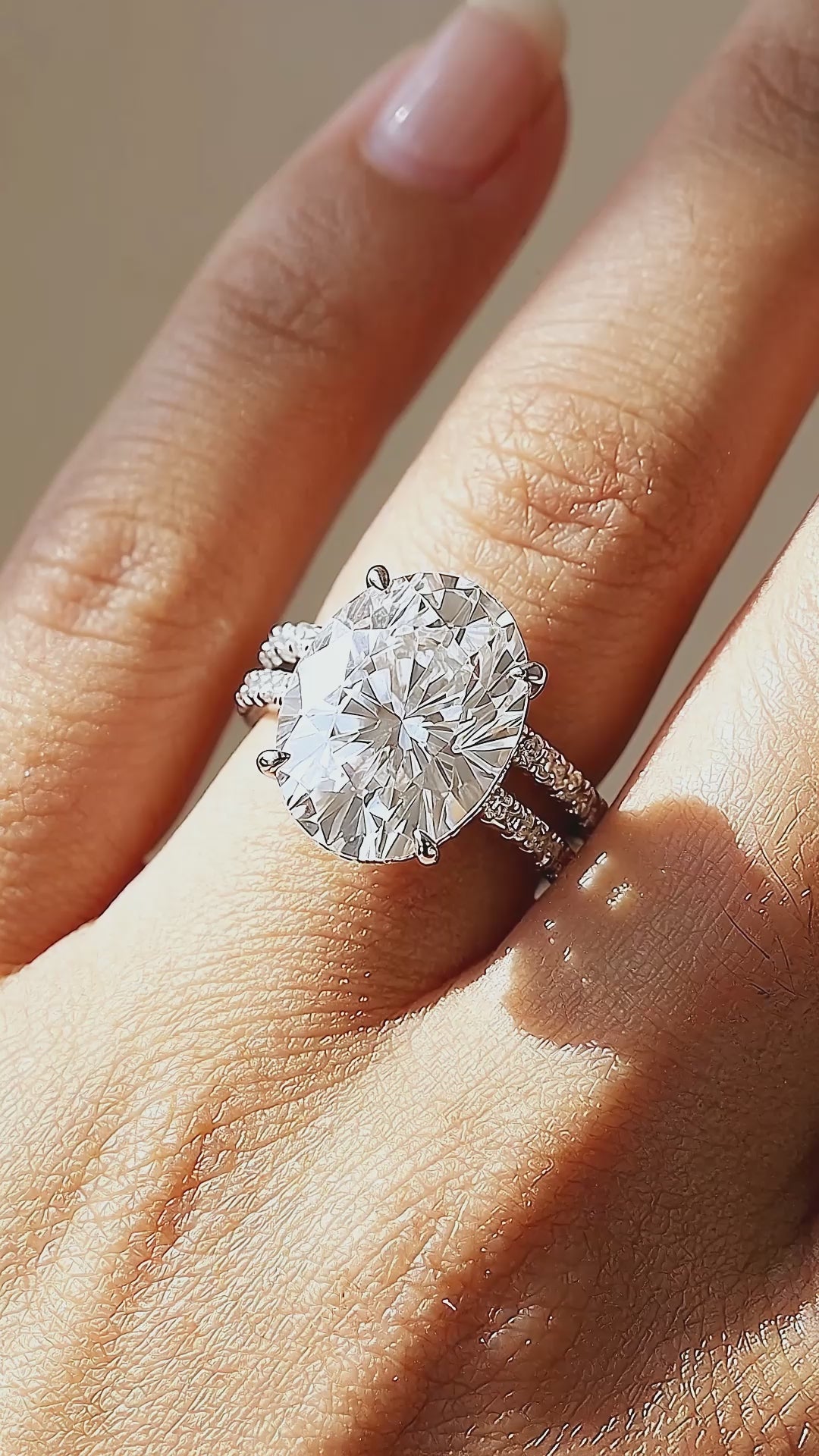 Oval-Cut Moissanite Engagement Ring Set of 2 | 925 Silver | PRM7201