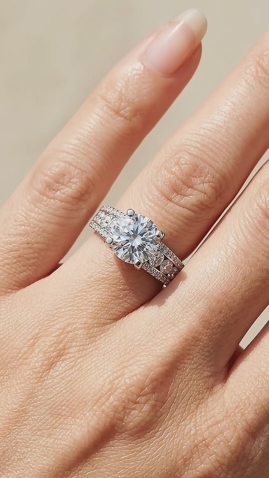 Round Brilliant Split Shank Moissanite Ring | 925 Sterling Silver | PRM7129
