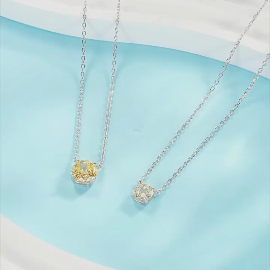 Rose Cut Cushion Solitaire Pendant Necklace | PRM2031