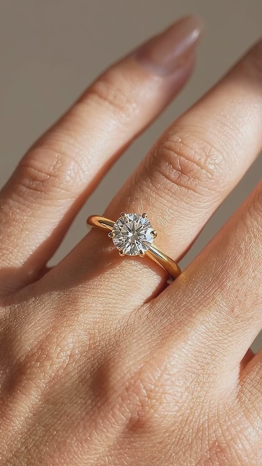 Moissanite Solitaire Engagement Ring | 925 Sterling Silver | PRM7198