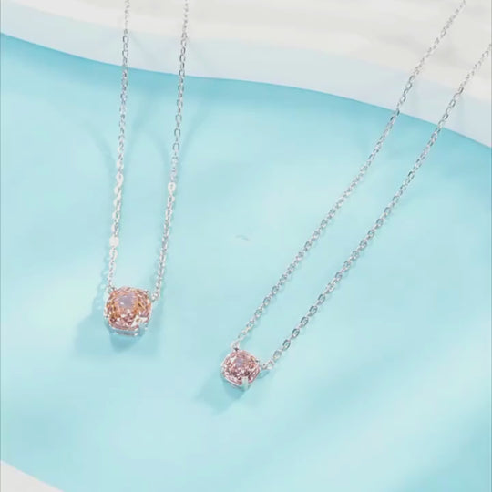 Rose Cut Cushion Solitaire Pendant Necklace | PRM2027