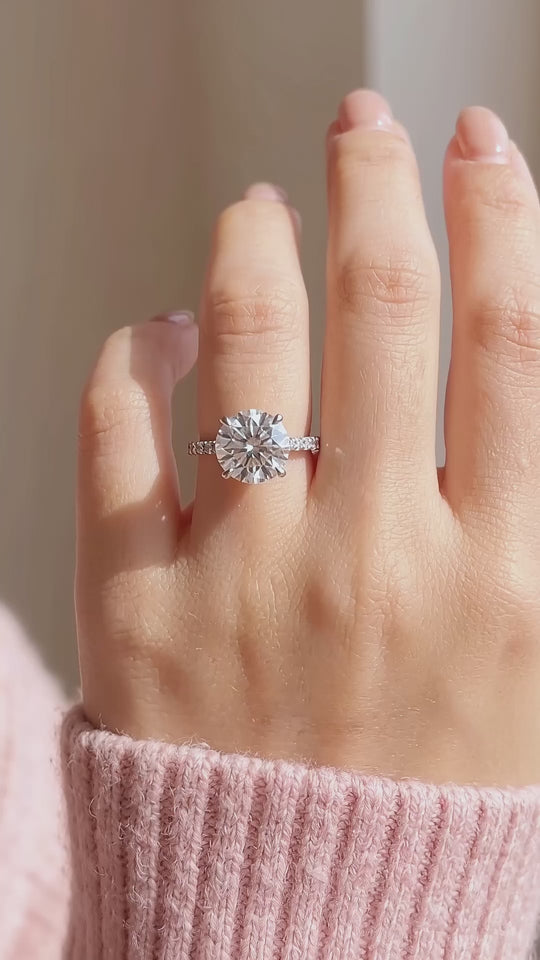 5 Carat Moissanite Engagement Ring | 925 Sterling Silver | PRM7193