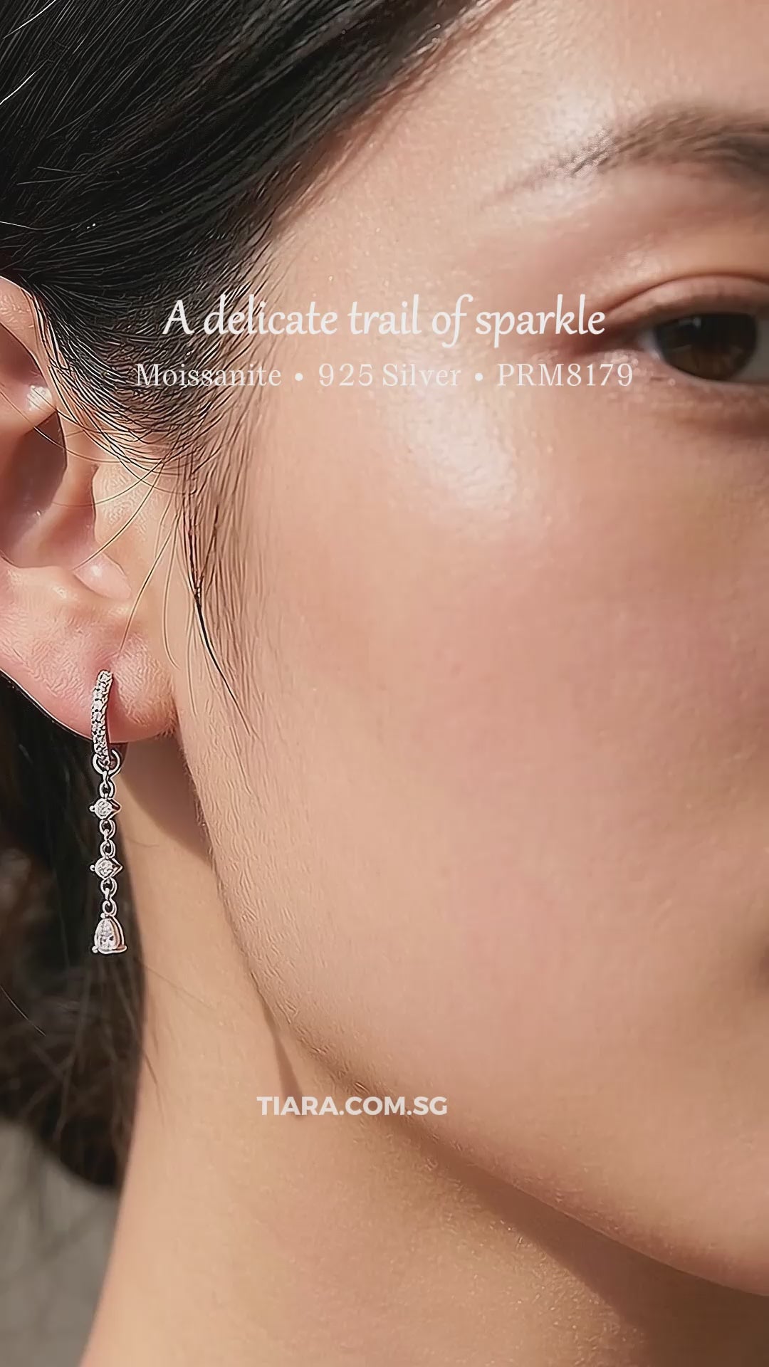 Linear Drop Hoop Earrings | 925 Sterling Silver | PRM8179