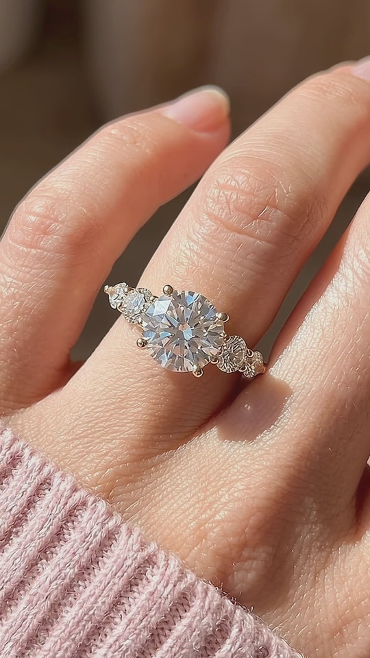 Five-Stone Round Moissanite Ring | 925 Sterling Silver | PRM7227