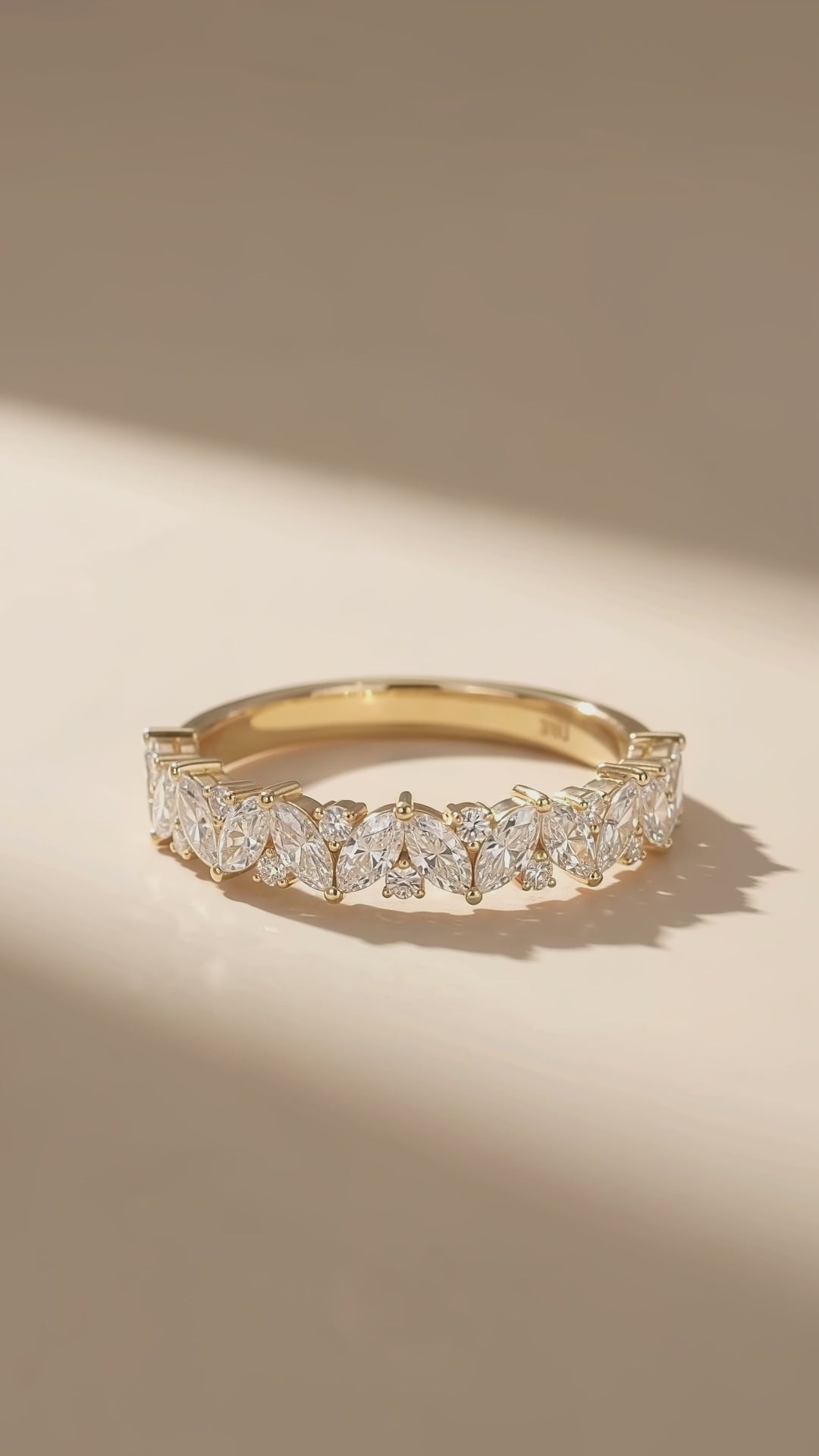 Marquise Cluster Moissanite Band Ring | 925 Sterling Silver | PRM5049
