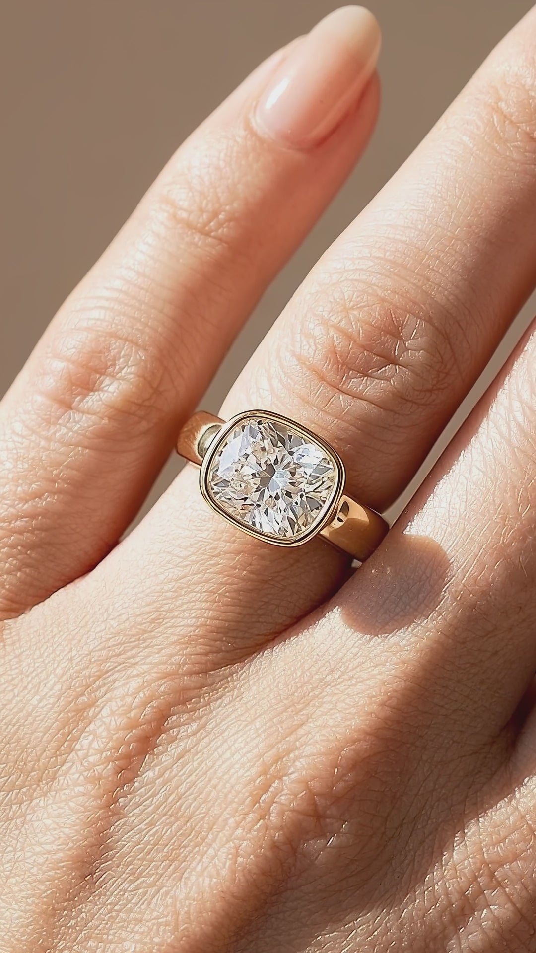 2 Carat Cushion Moissanite East-West Bezel Solitaire Ring | 925 Sterling Silver | PRM7229