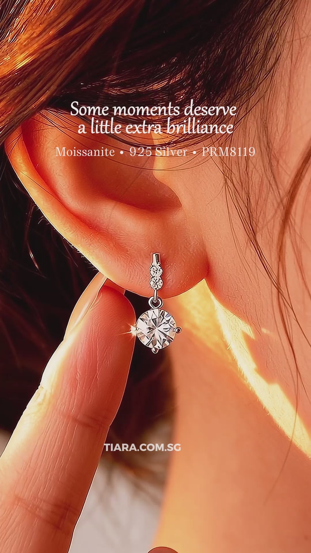 Solitaire Trilogy Drop Earrings | Moissanite | 925 Sterling Silver | Prm8119