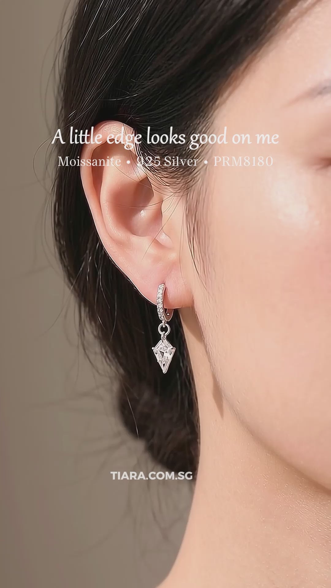Kite Drop Hoop Earrings | 925 Sterling Silver | PRM8180