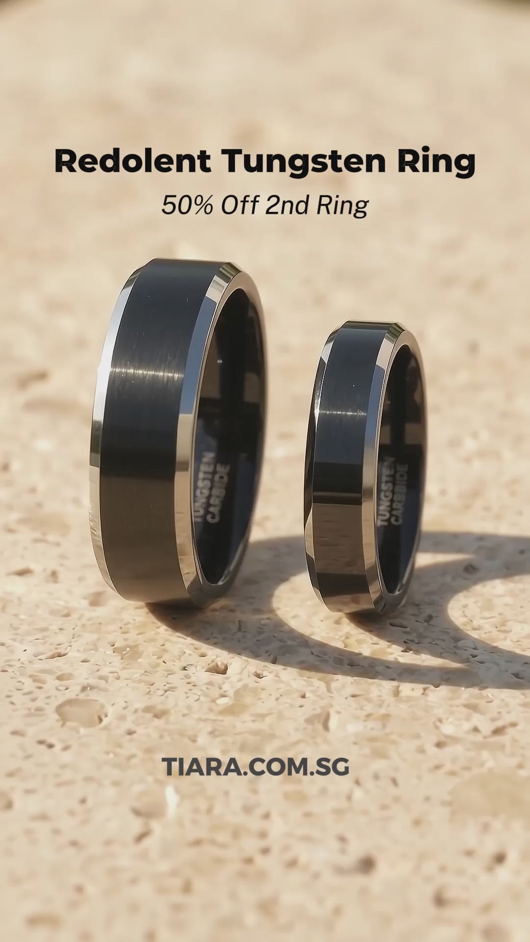Redolent | Tungsten Couple Rings | Black Wedding Bands