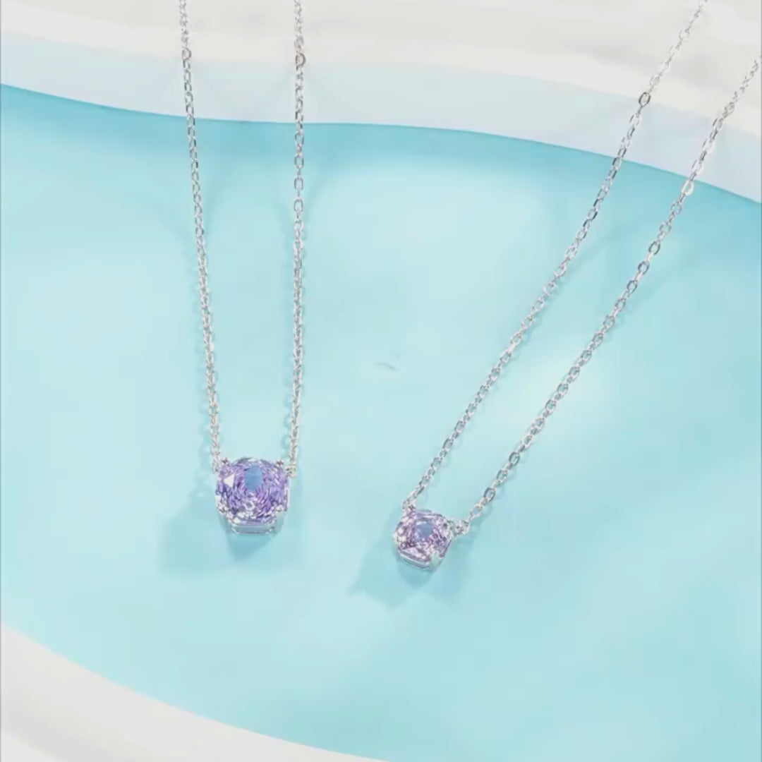 Rose Cut Cushion Solitaire Pendant Necklace | PRM2030
