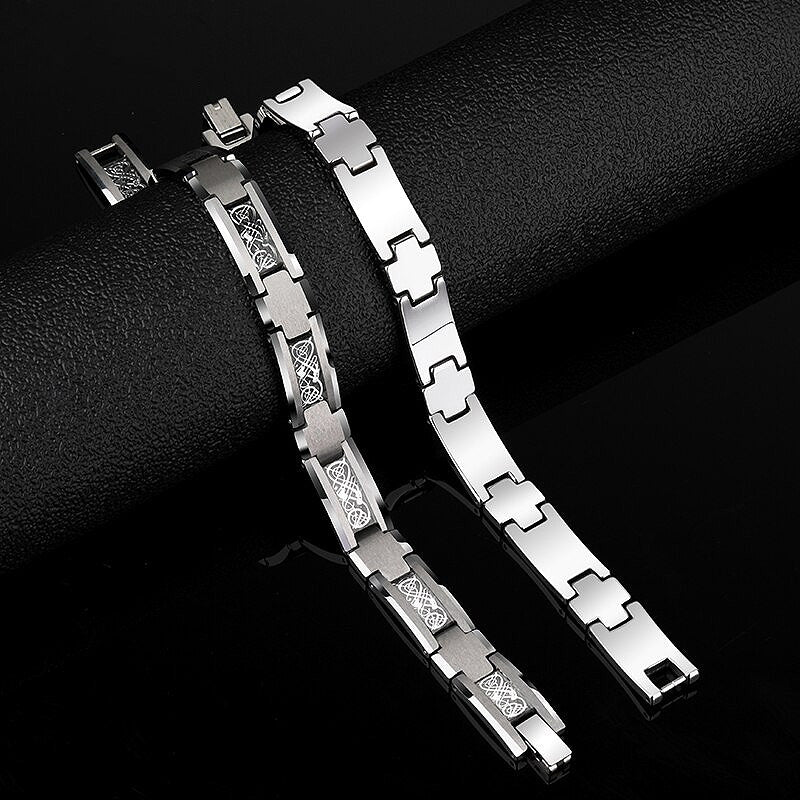 High Polished Tungsten Dragon Design Bracelet Tungsten Bracelets - Tiara.com.sg Singapore Jewelry Shop