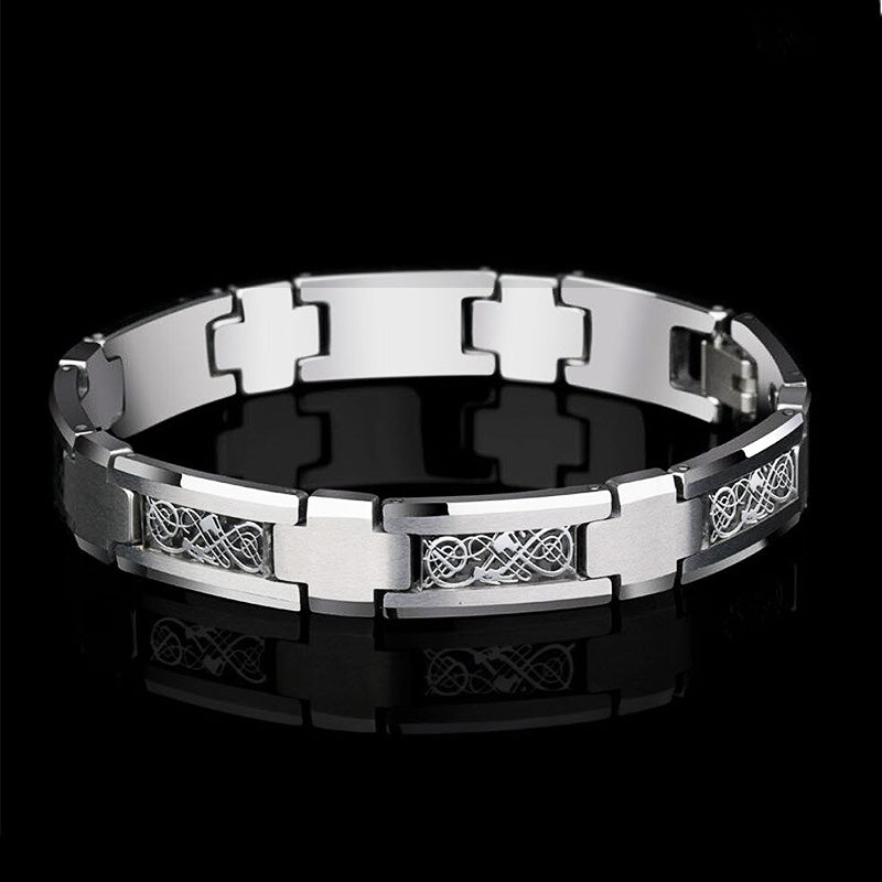 High Polished Tungsten Dragon Design Bracelet Tungsten Bracelets - Tiara.com.sg Singapore Jewelry Shop