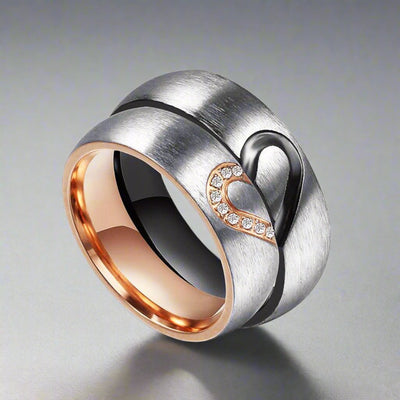 One heart couple rings wedding bands Tiara Rings Singapore 