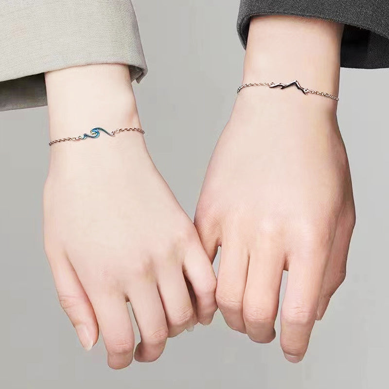 Waves and Peaks Couple Bracelets