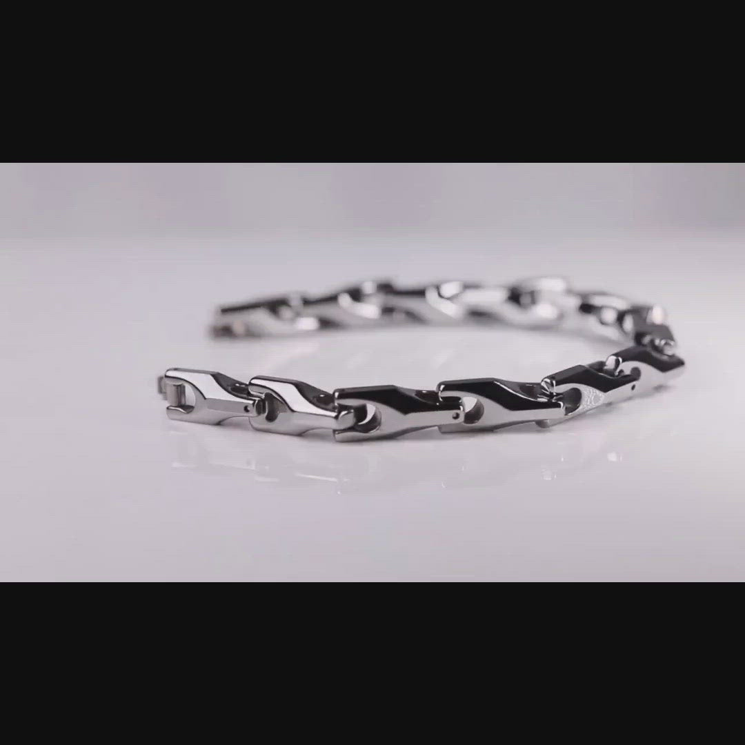 Silver Tungsten Loop Bracelet